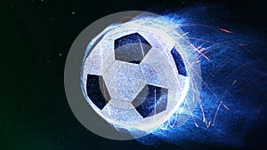 Soccer Ball Flying in Flames 4K Loop