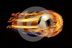 Soccer ball football ball on fire