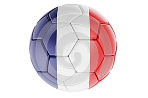 Soccer ball or football ball with French flag, 3D rendering