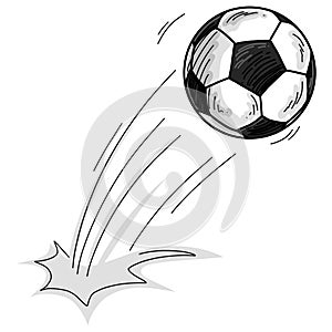 Soccer Ball Football Bounce Doodle Drawing Illustration Vector