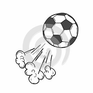 Soccer Ball Football Bounce Doodle Drawing Illustration Vector Icon