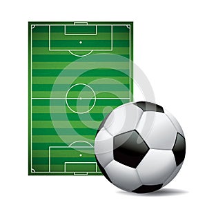 Soccer Ball Football and Field Isolated Illustration