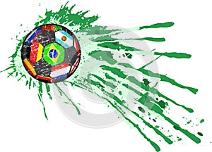 Soccer ball / football illustration, national flags