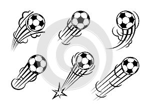 Soccer ball football tournament set icons. Symbol or emblem.