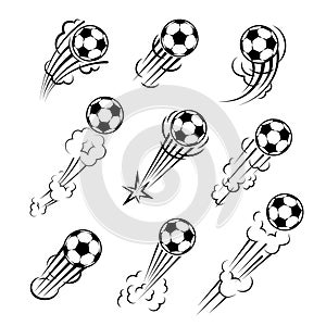 Soccer ball football tournament set icons. Symbol or emblem.
