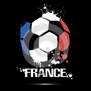 Soccer ball with France national flag colors