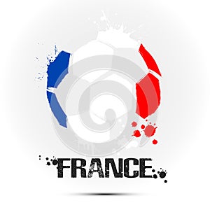 Soccer ball with France national flag colors