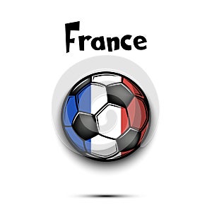 Soccer ball with France national flag colors