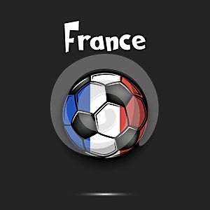 Soccer ball with France national flag colors