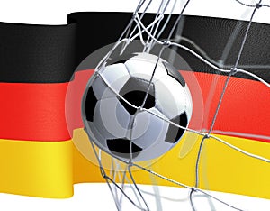 Soccer ball on Germany flag