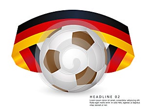 Soccer ball with Germany flag. Vector graphics.