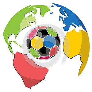 Soccer ball and Globe
