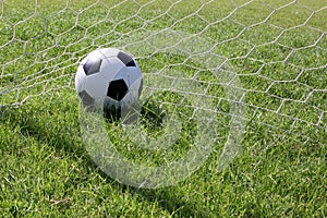 Soccer ball at goal