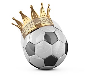 Soccer ball with golden crown
