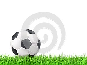 Soccer ball grass background