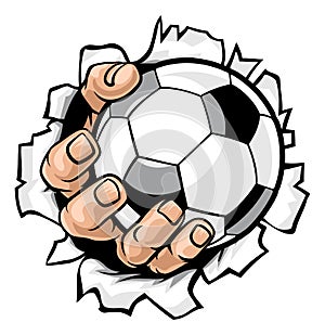 Soccer Ball Hand Tearing Background