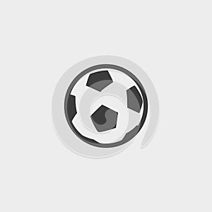 Soccer ball icon in a flat design in black color. Vector illustration eps10