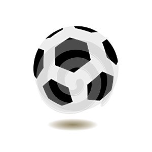 Soccer ball icon. Flat vector illustration in black on a white background. EPS 10