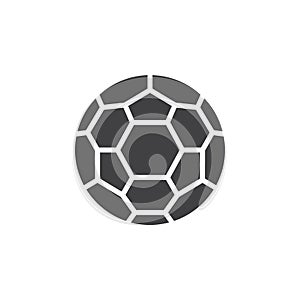 Soccer ball icon vector, filled flat sign, solid pictogram isolated on white.