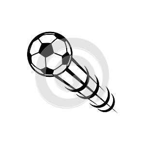 Soccer ball icon vector. football kick illustration sign. Goal symbol or logo.