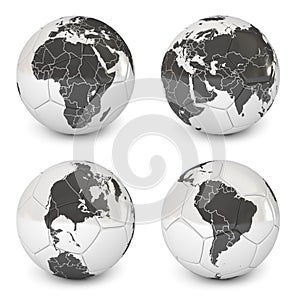 Soccer ball with an image of earth