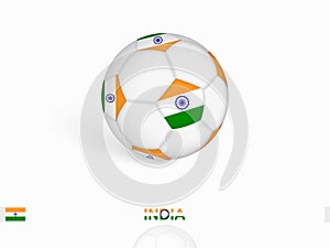 Soccer ball with the India flag, football sport equipment