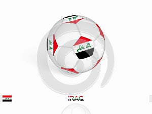 Soccer ball with the Iraq flag, football sport equipment