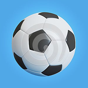 Soccer ball isolated on blue background