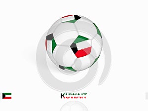 Soccer ball with the Kuwait flag, football sport equipment