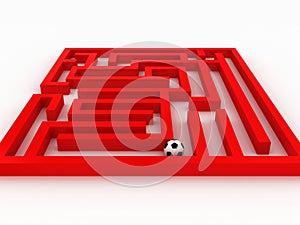 Soccer-ball in the labyrinth