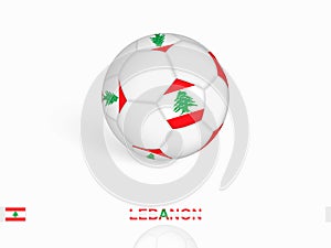 Soccer ball with the Lebanon flag, football sport equipment