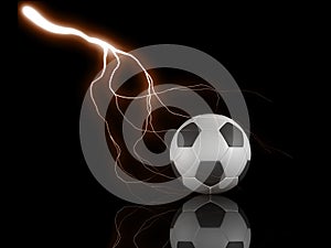 Soccer ball and lightning