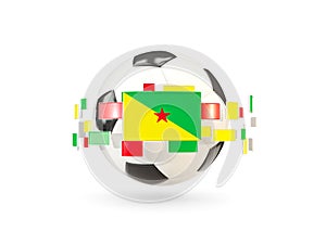 Soccer ball with line of flags. Flag of french guiana