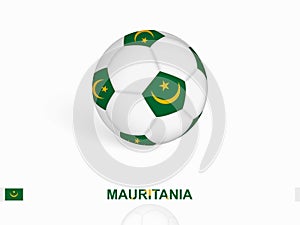 Soccer ball with the Mauritania flag, football sport equipment