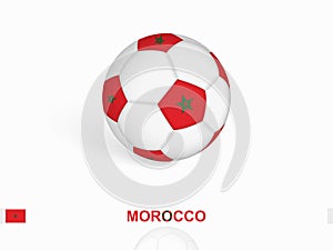Soccer ball with the Morocco flag, football sport equipment