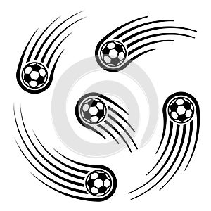 Soccer ball motion line symbol