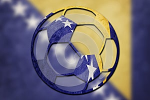 Soccer ball national Bosnia and Herzegovina flag. Bosnian football ball.