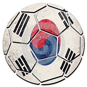 Soccer ball national South Korea flag. South Korea football ball