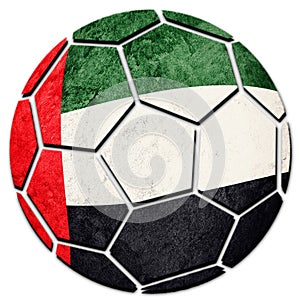 Soccer ball national UAE flag. United Arab Emirates football ball.