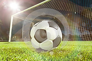 Soccer ball near goal