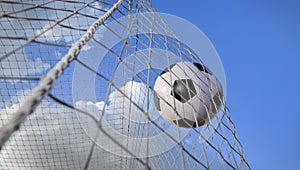 Soccer ball in a net