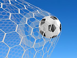 Soccer ball in net