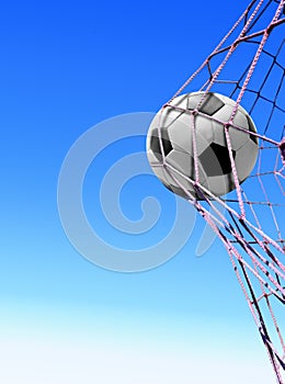 Soccer ball in net