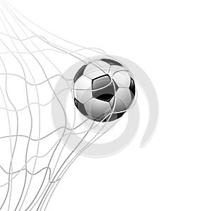 Soccer ball in net background