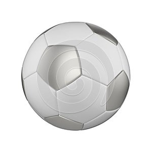 Soccer ball realistic 3d illustration. Isolated football ball on white background. International sports competition, tournament.