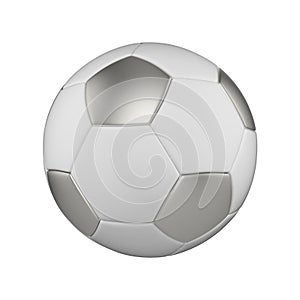 Soccer ball realistic 3d illustration. Isolated football ball on white background. International sports competition, tournament.