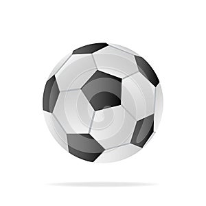 Soccer ball, realistic football ball icon. Vector, cartoon illustration.