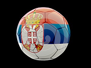 Soccer ball with Serbian flag