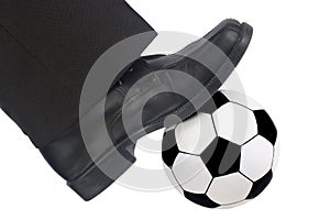 Soccer ball and shoe