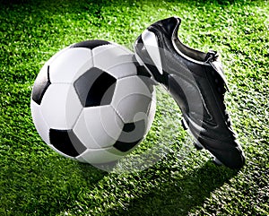 Soccer ball and shoes